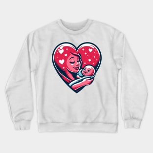 Mother Love Heart T-Shirt, Mother Holding Baby in Heart Illustration Tee, New Mom Gift, Mother's Day T-Shirt Graphic Tee Crewneck Sweatshirt